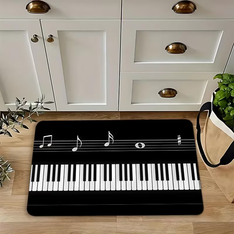Home Textiles Notes - Black and White Piano Keys Kitchen
