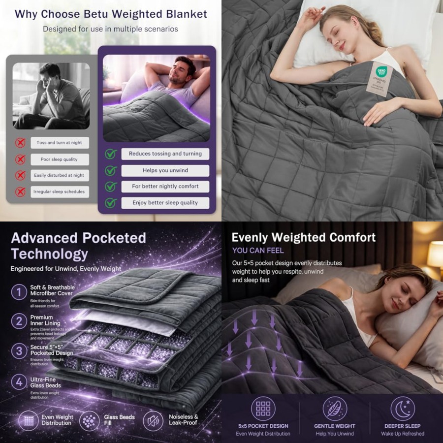 Weighted Blanket 15Lb - Weighted Blanket for Adults 20lbs, 60x80,