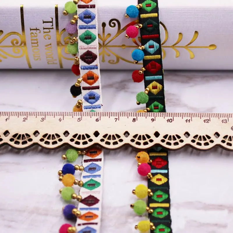 1yards/lot Pompom Fringe trim  - مراجعة Home Ec Textiles وسعره