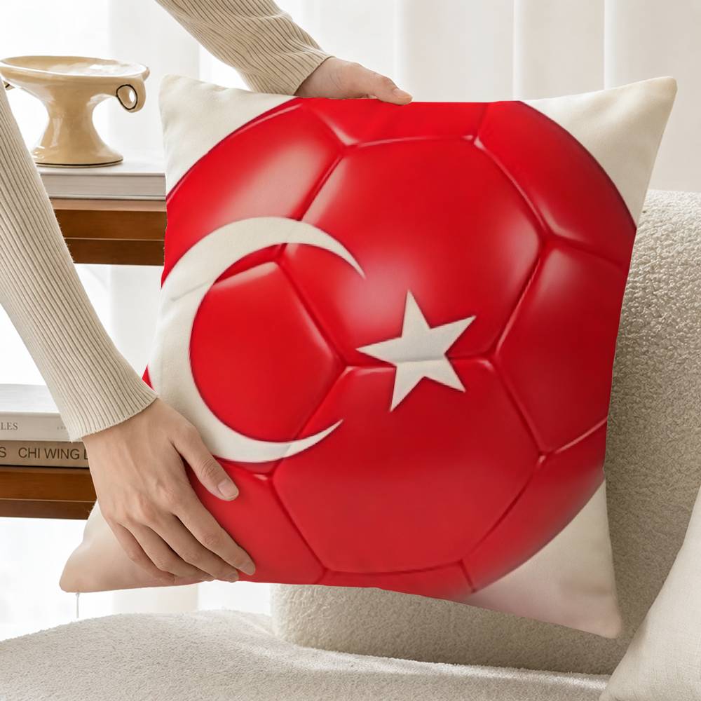 Turkey Flag Cotton Linen Squar - مراجعة Home Textiles Turkey وسعره
