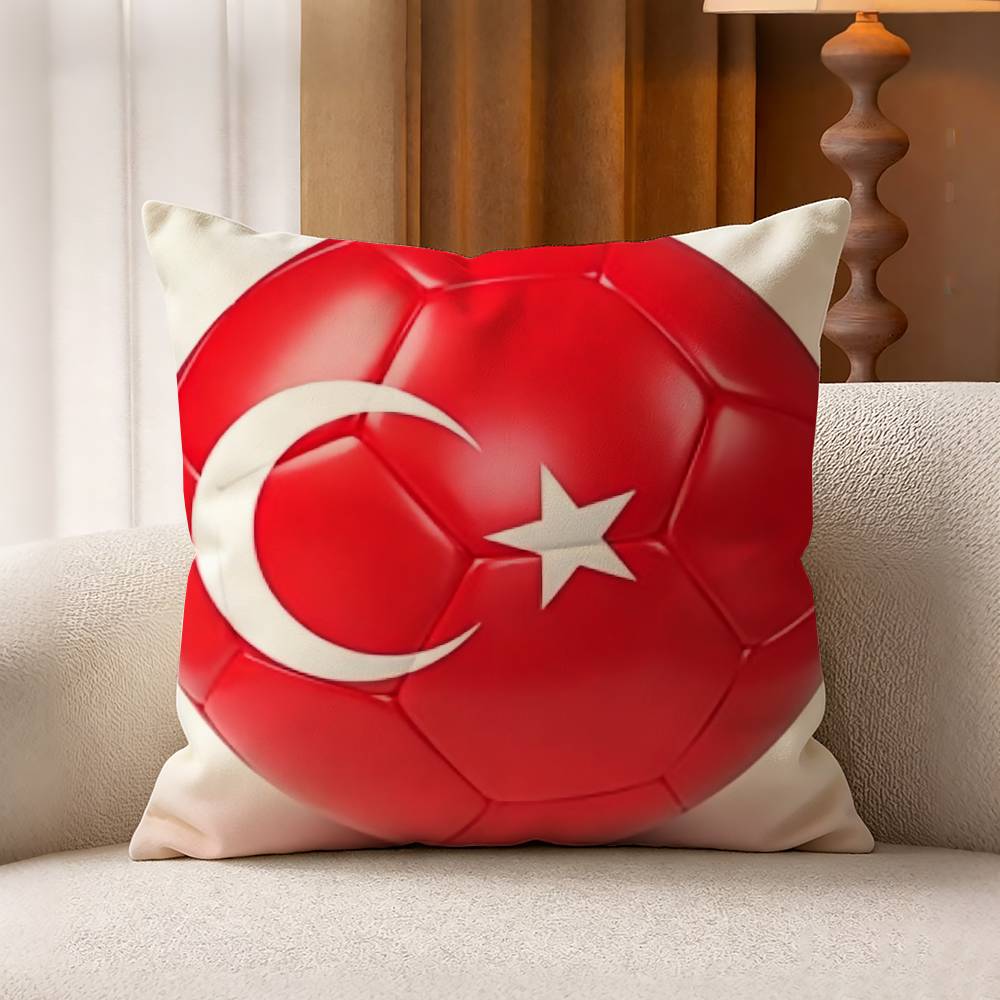 Turkey Flag Cotton Linen Squar - مراجعة Home Textiles Turkey وسعره
