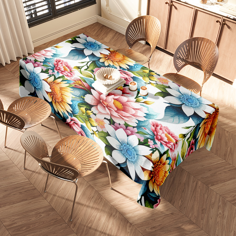 Colorful Floral Printed Tablec - مراجعة Home Textiles List وسعره