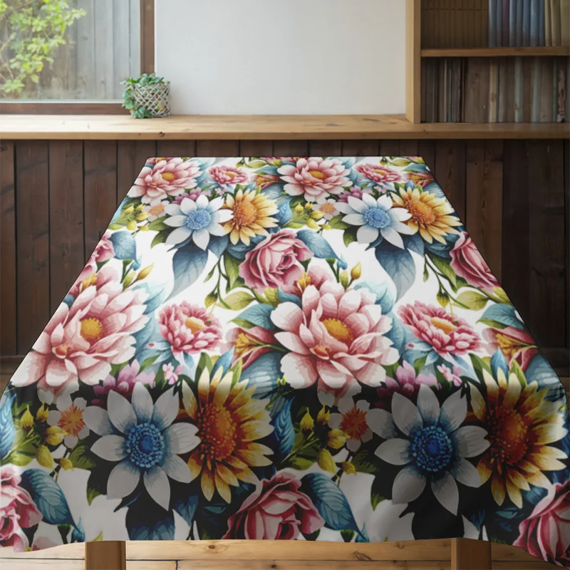 Colorful Floral Printed Tablec - مراجعة Home Textiles List وسعره