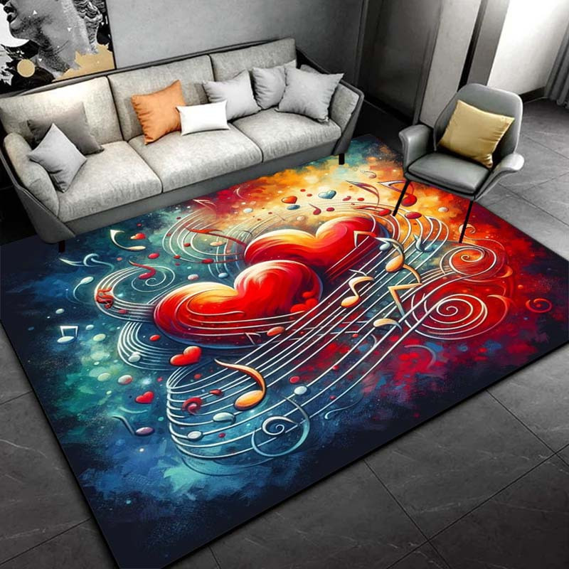 Heart Music Notes Rug - Romant - مراجعة Home Textiles Notes وسعره