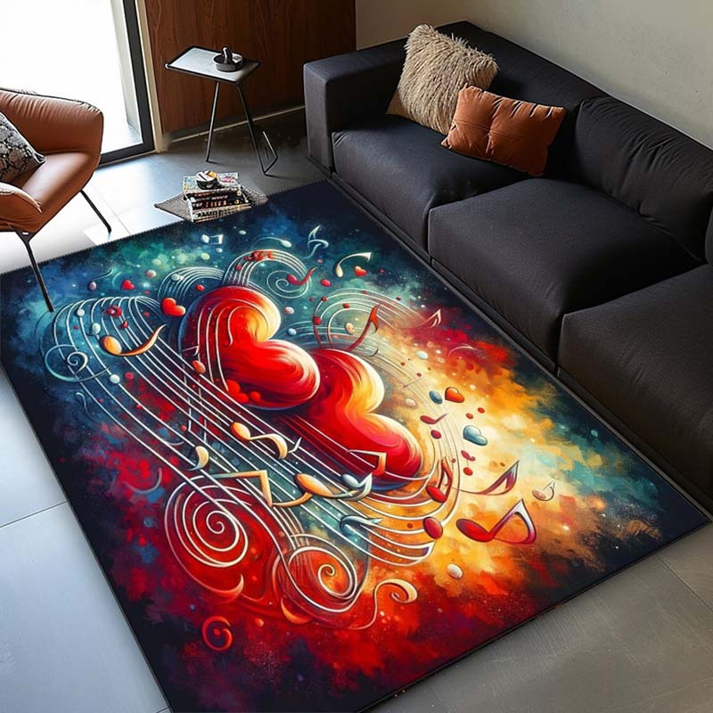 Heart Music Notes Rug - Romant - مراجعة Home Textiles Notes وسعره