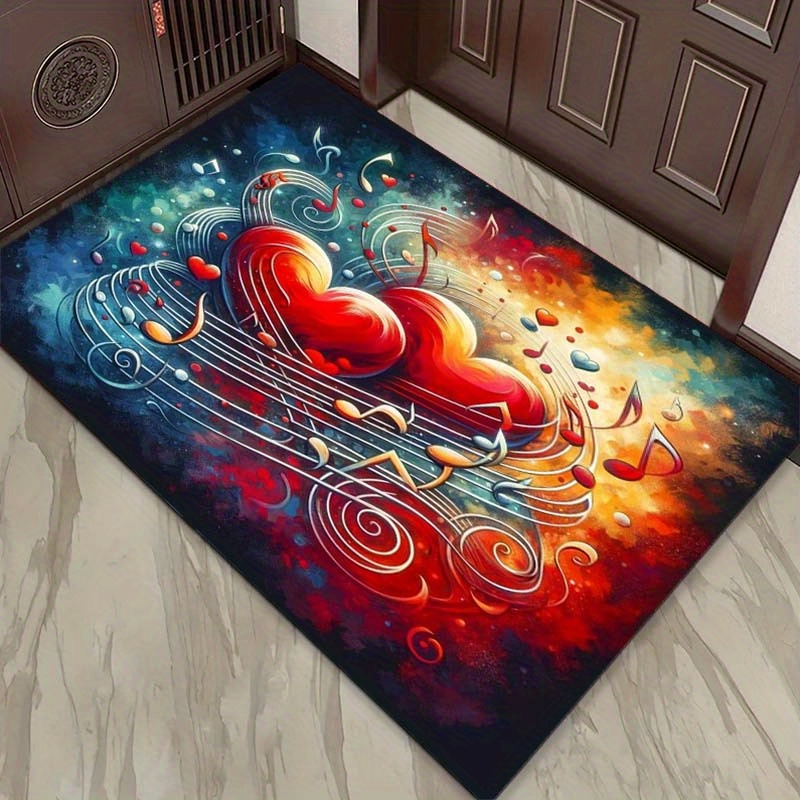 Heart Music Notes Rug - Romant - مراجعة Home Textiles Notes وسعره