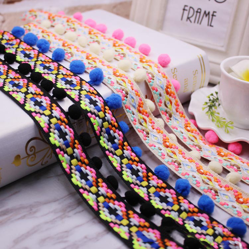 1yards/lot Pompom Fringe trim  - مراجعة Home Ec Textiles وسعره