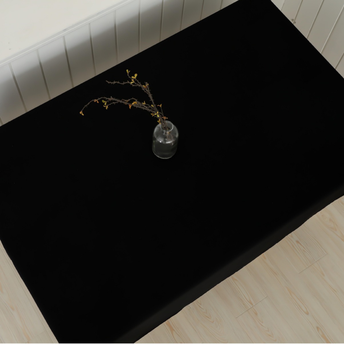 Solid Black Rectangle Tableclo - مراجعة Home Textiles Exhibition وسعره