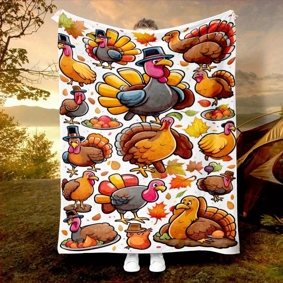 Turkey Thanksgiving Blanket Au - مراجعة Home Textiles Turkey وسعره