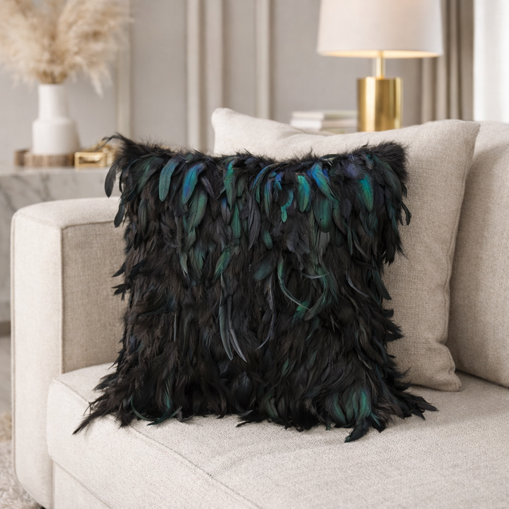 Real Turkey Feather Fur Cushio - مراجعة Home Textiles Turkey وسعره
