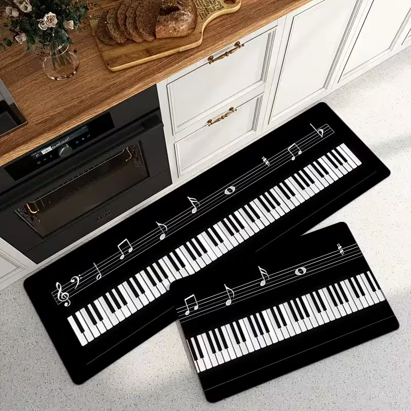Black and White Piano Keys Kit - مراجعة Home Textiles Notes وسعره
