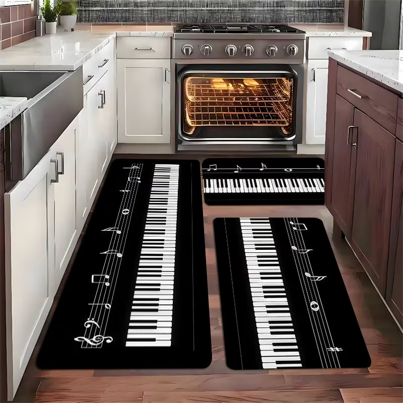 Black and White Piano Keys Kit - مراجعة Home Textiles Notes وسعره