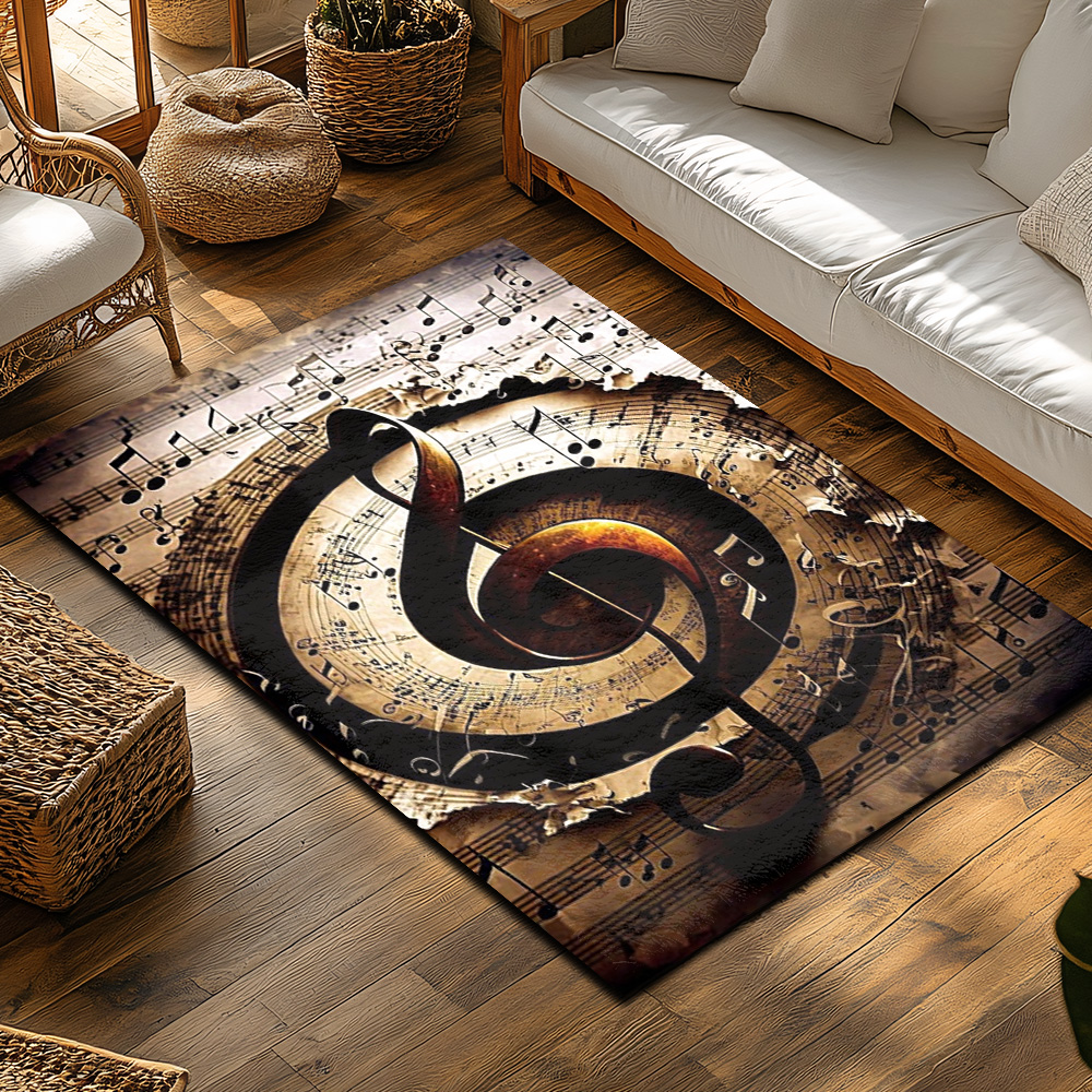 Golden Treble Clef Music Rug,  - مراجعة Home Textiles Notes وسعره