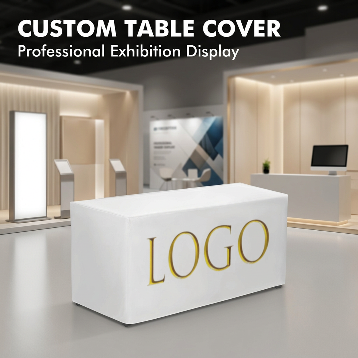 Custom White Tablecloth with G - مراجعة Home Textiles Exhibition وسعره