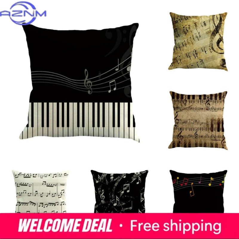 Square Musical Note Printed Cu - مراجعة Home Textiles Notes وسعره