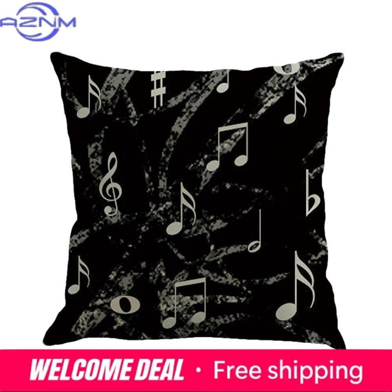 Square Musical Note Printed Cu - مراجعة Home Textiles Notes وسعره