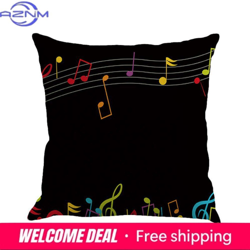 Square Musical Note Printed Cu - مراجعة Home Textiles Notes وسعره